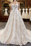A-Line Ivory White Sweetheart Embroidery Sleeveless Evening Prom Dress