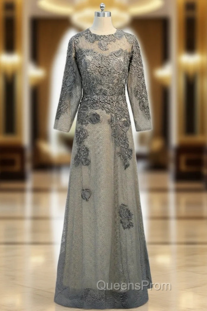 A-line Long Sleeves Gray Long Sleeve Mother Of The Bride Dress Main image