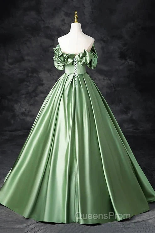 A-Line Off The Shoulder Formal Satin Long Evening Dress Evening Prom Dress Secondary image