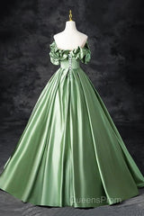 A-Line Off The Shoulder Formal Satin Long Evening Dress Evening Prom Dress