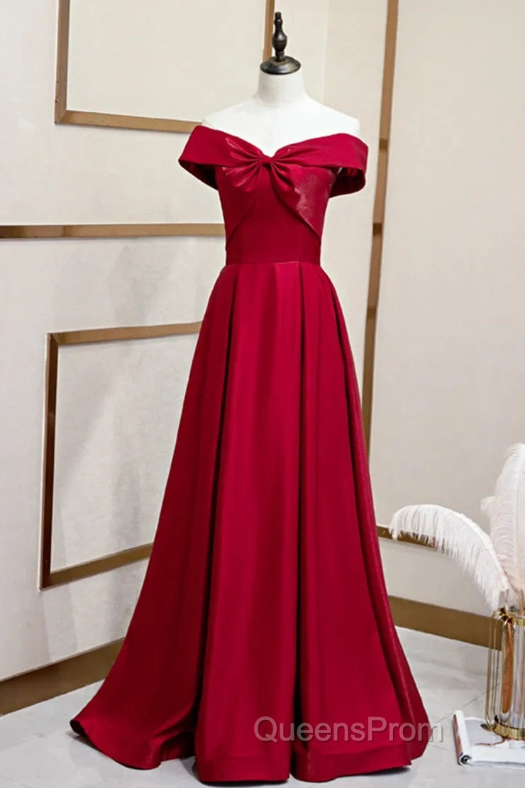 A-Line Off The Shoulder Evening Prom Dress Pure Color Sexy Long Secondary image