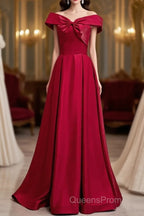 A-Line Off The Shoulder Evening Prom Dress Pure Color Sexy Long