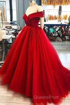 A Line Off The Shoulder Purple Tulle Evening Prom Dress Long Evening Gown