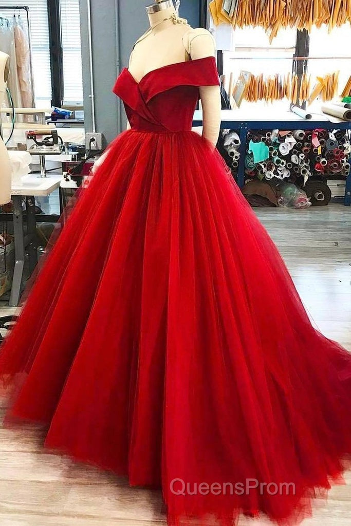 A Line Off The Shoulder Purple Tulle Evening Prom Dress Long Evening Gown
