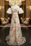 A-LIne Off the Shoulder Sequins Pearls Evening Prom Dress