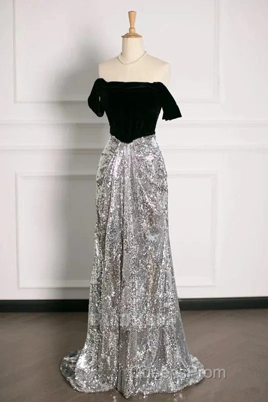 A Line Off The Shoulder Sexy Sequin Formal Dress Bridesmaid Dress Evening Gown Evening Prom Dress