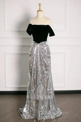 A Line Off The Shoulder Sexy Sequin Formal Dress Bridesmaid Dress Evening Gown Evening Prom Dress