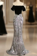 A Line Off The Shoulder Sexy Sequin Formal Dress Bridesmaid Dress Evening Gown Evening Prom Dress