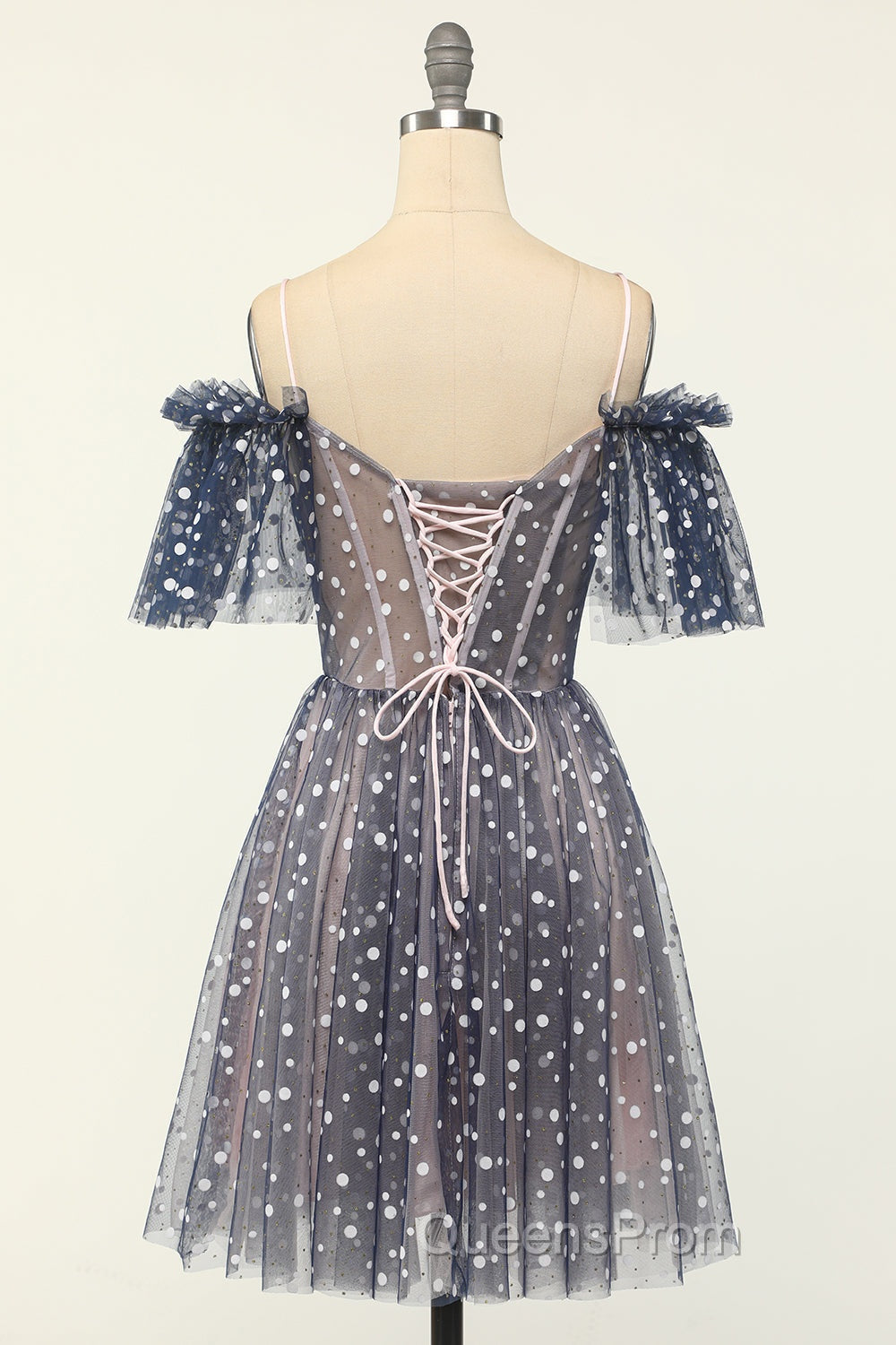 A-line Off-the-shoulder Tulle Short/Mini Short Evening Prom Dress With Ruffles