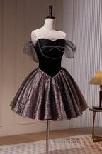 A Line Off the Shoulder Tulle Short Evening Prom Dress, New Style Homecoming Gown