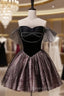 A Line Off the Shoulder Tulle Short Evening Prom Dress, New Style Homecoming Gown