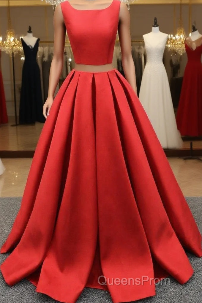 A Line One-Piece Jewel Open Back Long Evening Prom Dress Main image
