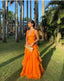 A Line Orange Long Classy Prom Dress V Neck Classy Dress Outfits