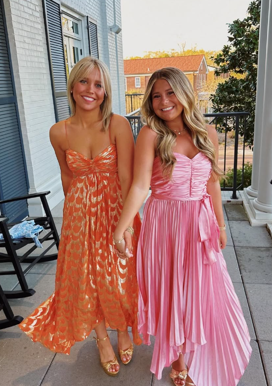 A-Line Orange Classy Prom Dress Fashion Party Classy Evening Dress