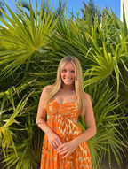 A-Line Orange Classy Prom Dress Fashion Party Classy Evening Dress