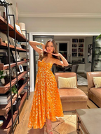 A-Line Orange Classy Prom Dress Fashion Party Classy Evening Dress