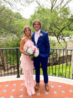 A-Line Pink Long Classy Prom Dress , Unique Classy Prom Dress