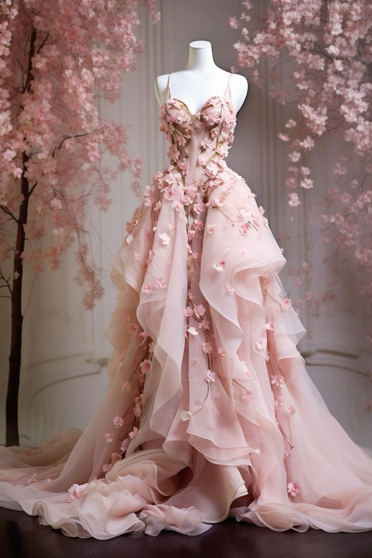 A Line Pink Tulle Long Classy Prom Dress, Classy Evening Classy Dress Main image