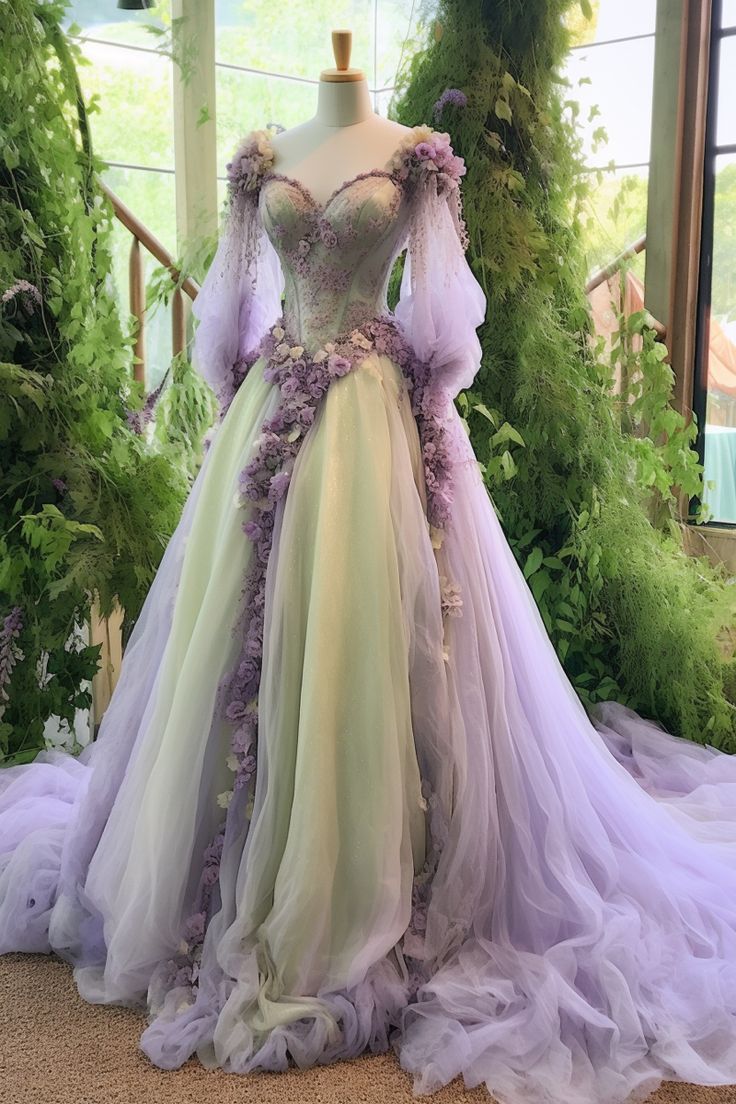 A Line Princess Floral Wedding Dress Lace Applique Sweetheart Tulle Bridal Gown Secondary image