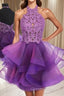 A-Line/Princess Halter Short/Mini Tulle Homecoming Dress