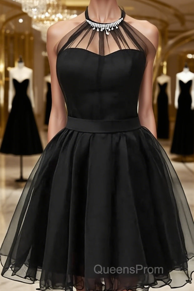 A-Line/Princess Halter Short/Mini Tulle Homecoming Dress Main image