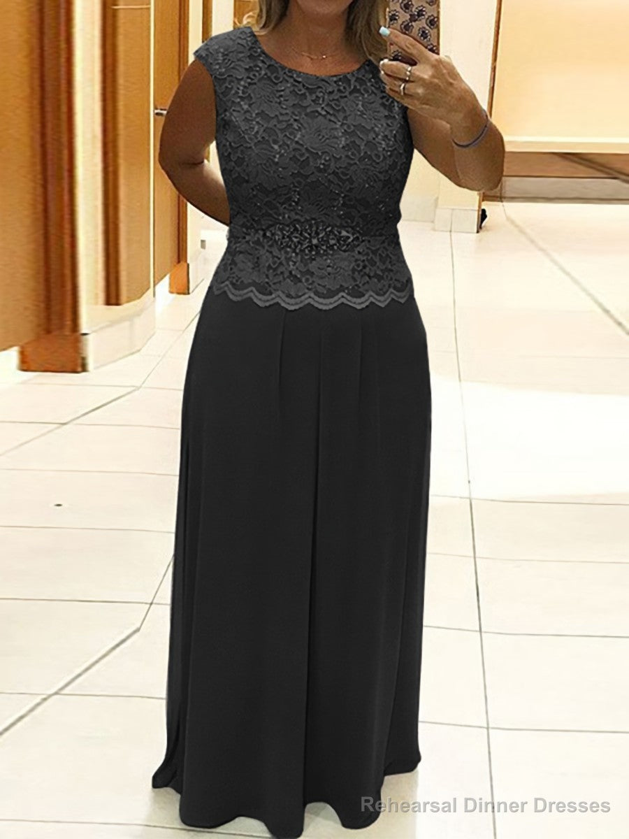 A-Line/Princess Scoop Floor-Length Chiffon Mother of the Bride Dresses With Lace Secondary image