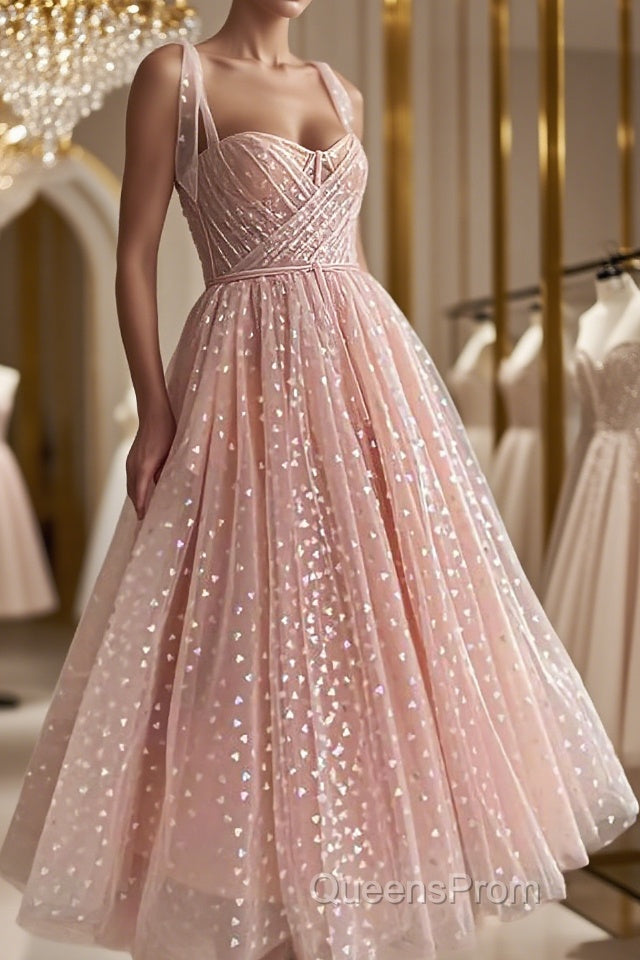A-Line/Princess Spaghetti Straps Ankle-Length Homecoming Dress Main image