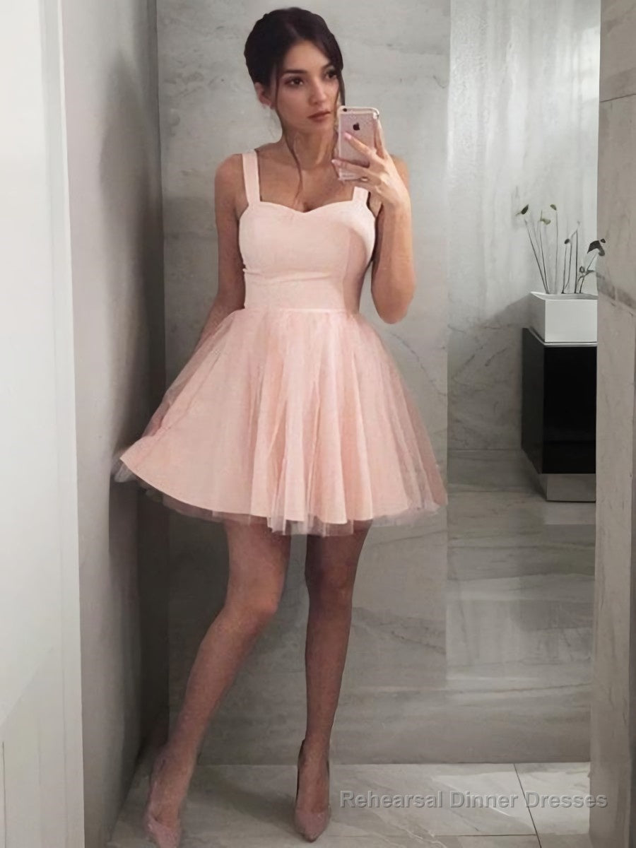 A-Line/Princess Straps Short/Mini Stretch Crepe Homecoming Dresses Main image