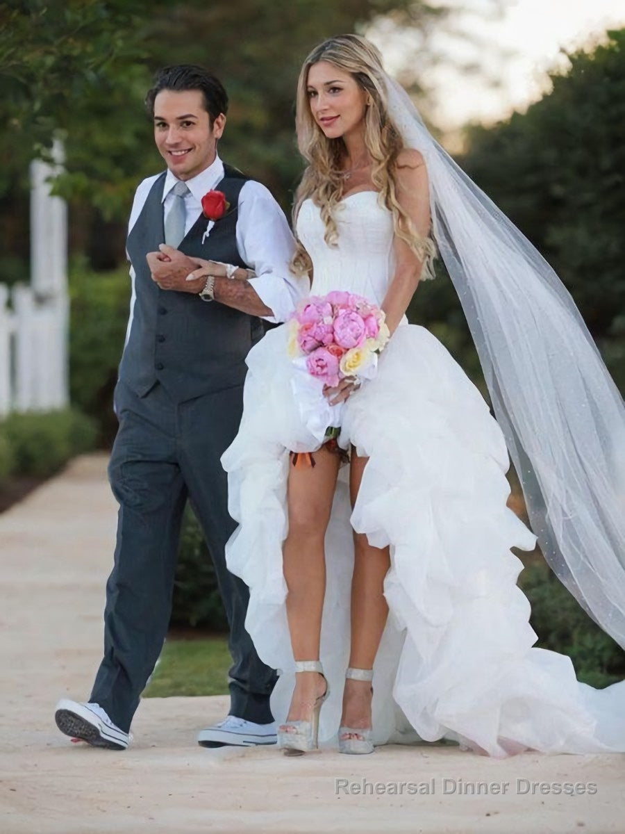 A-Line/Princess Sweetheart Asymmetrical Organza Wedding Dresses Secondary image