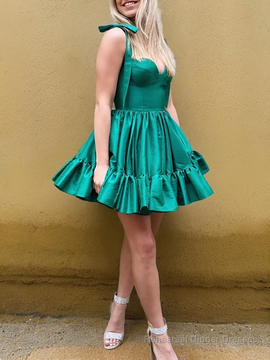 A-Line/Princess Sweetheart Short/Mini Taffeta Homecoming Dresses With Ruffles Secondary image