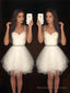 A-Line/Princess Sweetheart Short/Mini Tulle Homecoming Dresses With Beading