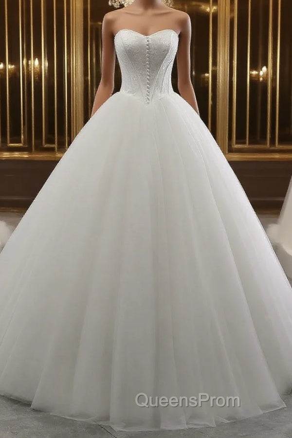 A-Line/Princess Tulle Sweetheart Wedding Dress Main image