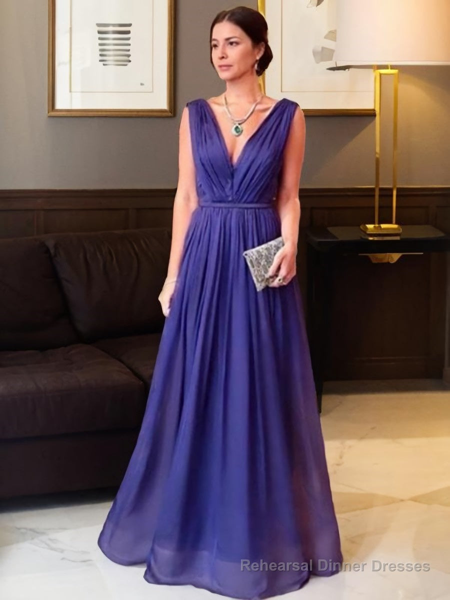 A-Line/Princess V-neck Floor-Length 30D Chiffon Mother of the Bride Dresses With Ruffles Main image