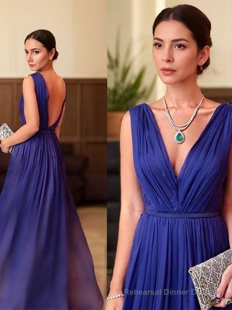 A-Line/Princess V-neck Floor-Length 30D Chiffon Mother of the Bride Dresses With Ruffles Secondary image