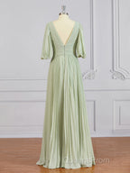 A-Line/Princess V-neck Floor-Length Chiffon Mother of the Bride Dress