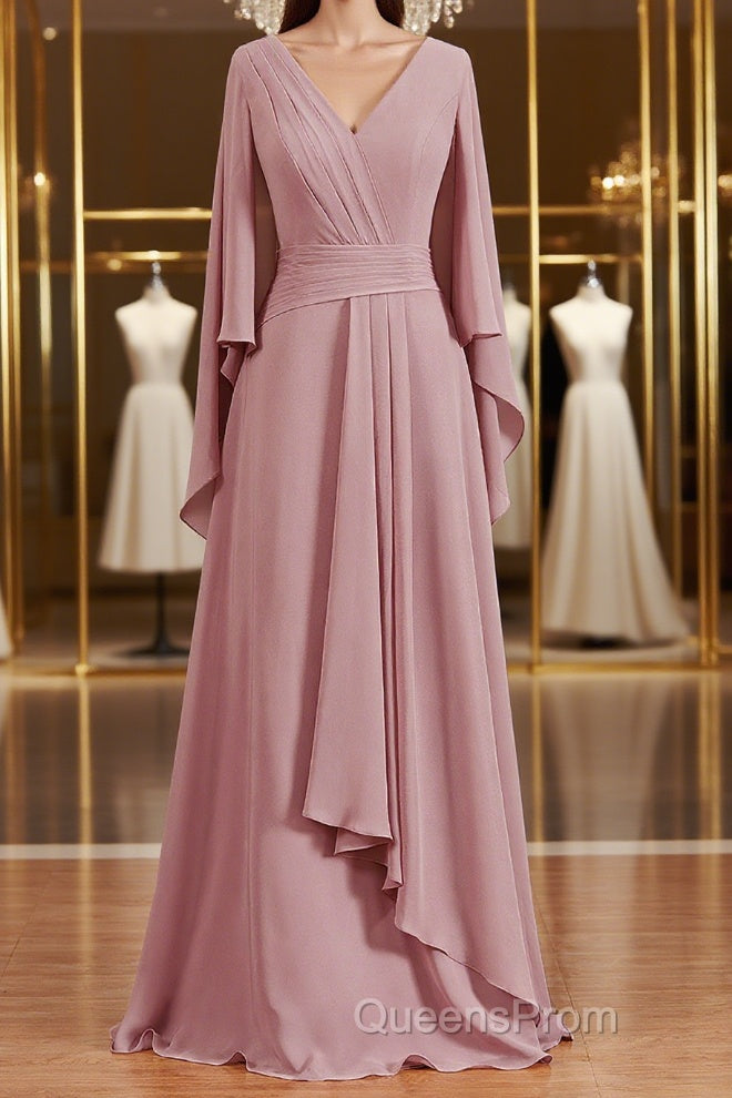 A-Line/Princess V-neck Floor-Length Chiffon Mother of the Bride Dress Main image