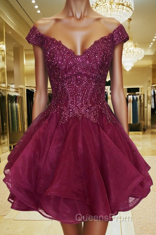 A-Line/Princess V-neck Short/Mini Organza Homecoming Dress With Beading Main image