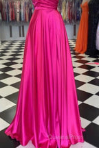 A-Line Evening Prom Dress Sexy Dress Formal Floor Length Sleeveless Spaghetti Strap Bridesmaid Dress Charmeuse With Slit