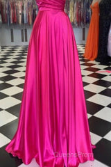 A-Line Evening Prom Dress Sexy Dress Formal Floor Length Sleeveless Spaghetti Strap Bridesmaid Dress Charmeuse With Slit