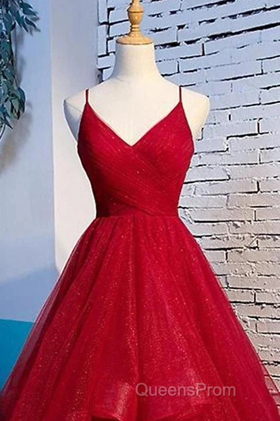 A-Line Evening Prom Dress Sexy Dress Party Wear Floor Length Sleeveless Spaghetti Strap Tulle With Ruffles Secondary image