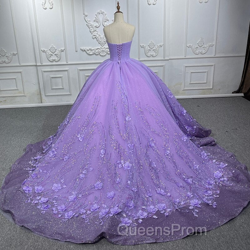 A Line Purple Lace Sweetheart With Corset Back Quinceanera Dress Secondary image
