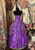 A Line Purple Strapless Classy Prom Gown Unique Long Classy Evening Dress