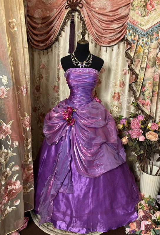 A Line Purple Strapless Classy Prom Gown Unique Long Classy Evening Dress Main image