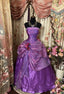 A Line Purple Strapless Classy Prom Gown Unique Long Classy Evening Dress
