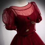 A Line Red Long Classy Prom Dress