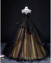 A-Line Round Neck Tulle Long Evening Prom Dress, Elegant Evening Dress