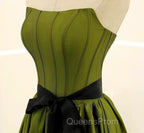 A-line Satin Green Long Party Dress Evening Dress, Green Long Evening Dress Evening Prom Dress