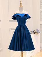 A-Line Satin Green Short Evening Prom Dress, Green Homecoming Dress