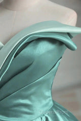 A-Line Satin Off-The-Shoulder Long Evening Prom Dress Wedding Dress