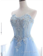 A-Line Sexy Engagement Evening Prom Birthday Dress Strapless Sleeveless Lace Pleats